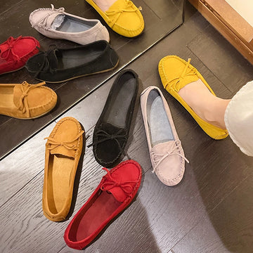 Xajzpa Woman Trend Fashion Casual Lofers Women's Flat Shoes Ladies Elegant Butterfly-Knot Comfortable Women Soft Classic Office Shoes